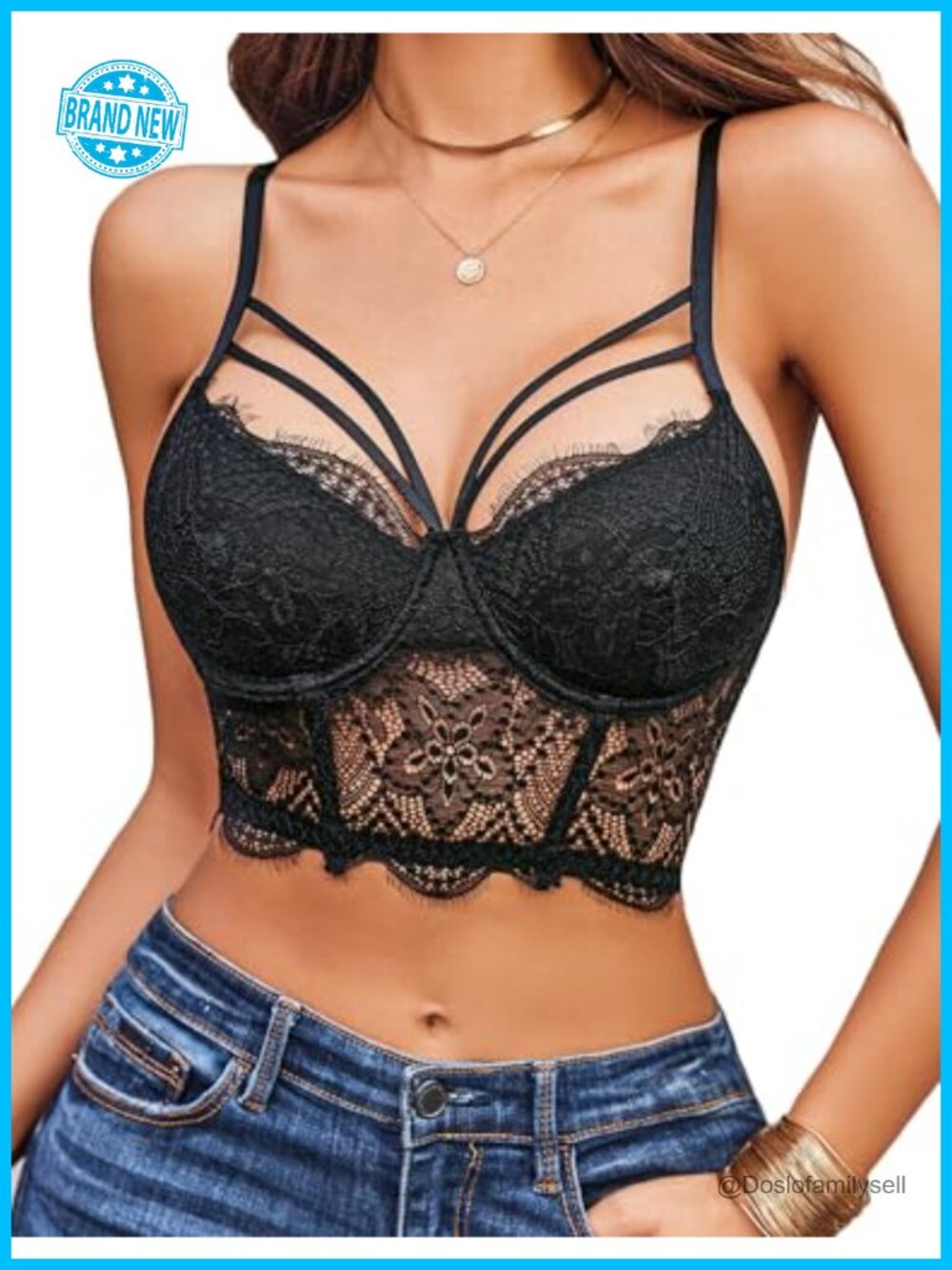 Lace Bralette V-Neck Camisole Underwire Tank Top
